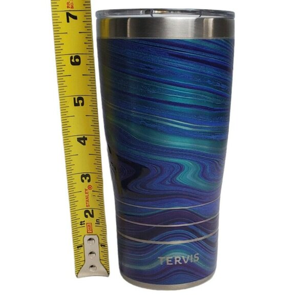 Tervis Tumbler Aqua Gate V3 Insulated Travel Sip Cup Blue Purple Teal Swirl 20oz - Picture 13 of 14
